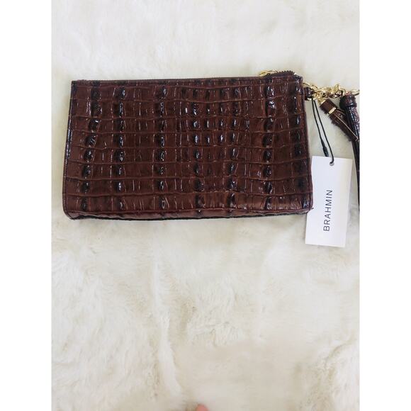 Brahmin Brown Assorted La Scala Wristlet Leather Women B000518 - Picture 2 of 3
